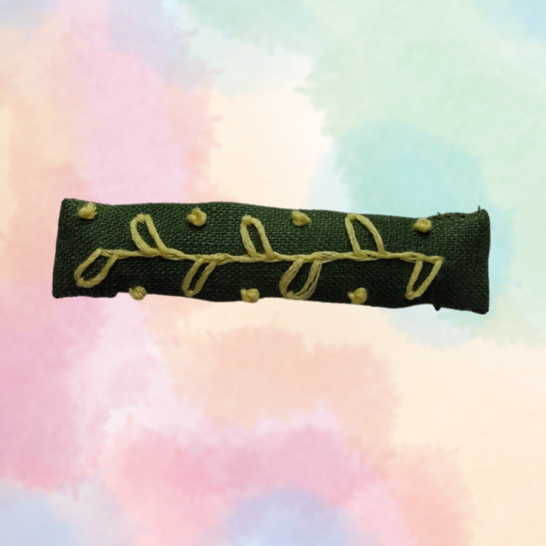 Embroidered Hair Barrette